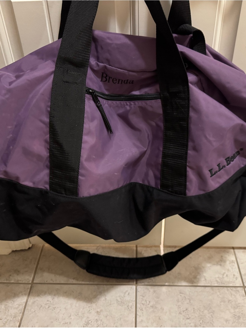 L.L. Bean Purple and Black Travel Duffel Bag